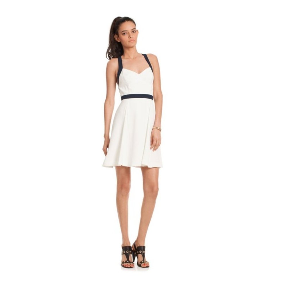 Trina Turk NWT White / Navy Lilette Cocktail Dress